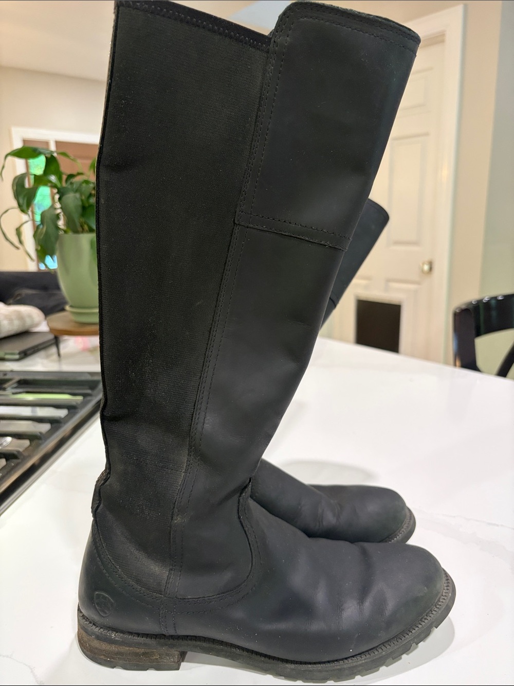 Ariat Waterproof Sutton Boots Black with Plaid Lining
